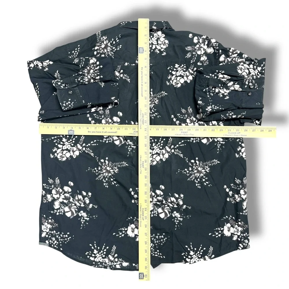 Tommy Bahama Island Modern Fit Floral Cotton Shirt Navy White XLX Relaxed Casual